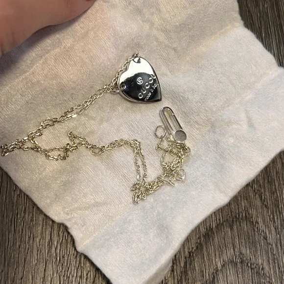 Gucci Silver and Brown Heart Necklace - Picture 4 of 5